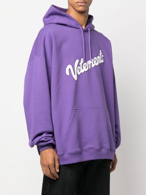 VETEMENTS Sweet Logo-Print Drawstring Hoodie - Image 4