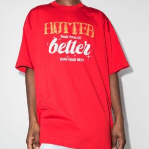 VETEMENTS Slogan-Print Cotton T-Shirt Red