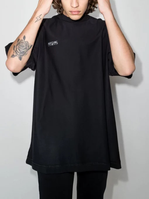VETEMENTS Logo-Embroidered Exposed-Seam T-Shirt - Image 3