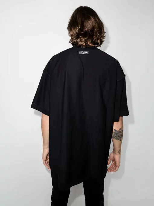 VETEMENTS Logo-Embroidered Exposed-Seam T-Shirt - Image 2