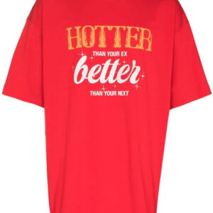 VETEMENTS Slogan-Print Cotton T-Shirt Red
